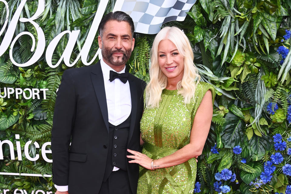 Jimmy Barba and Denise van Outen attend The Grand Prix Ball 2023 at The Hurlingham Club on July 5, 2023 in London, England. (Photo by Alan Chapman/Dave Benett/Getty Images)