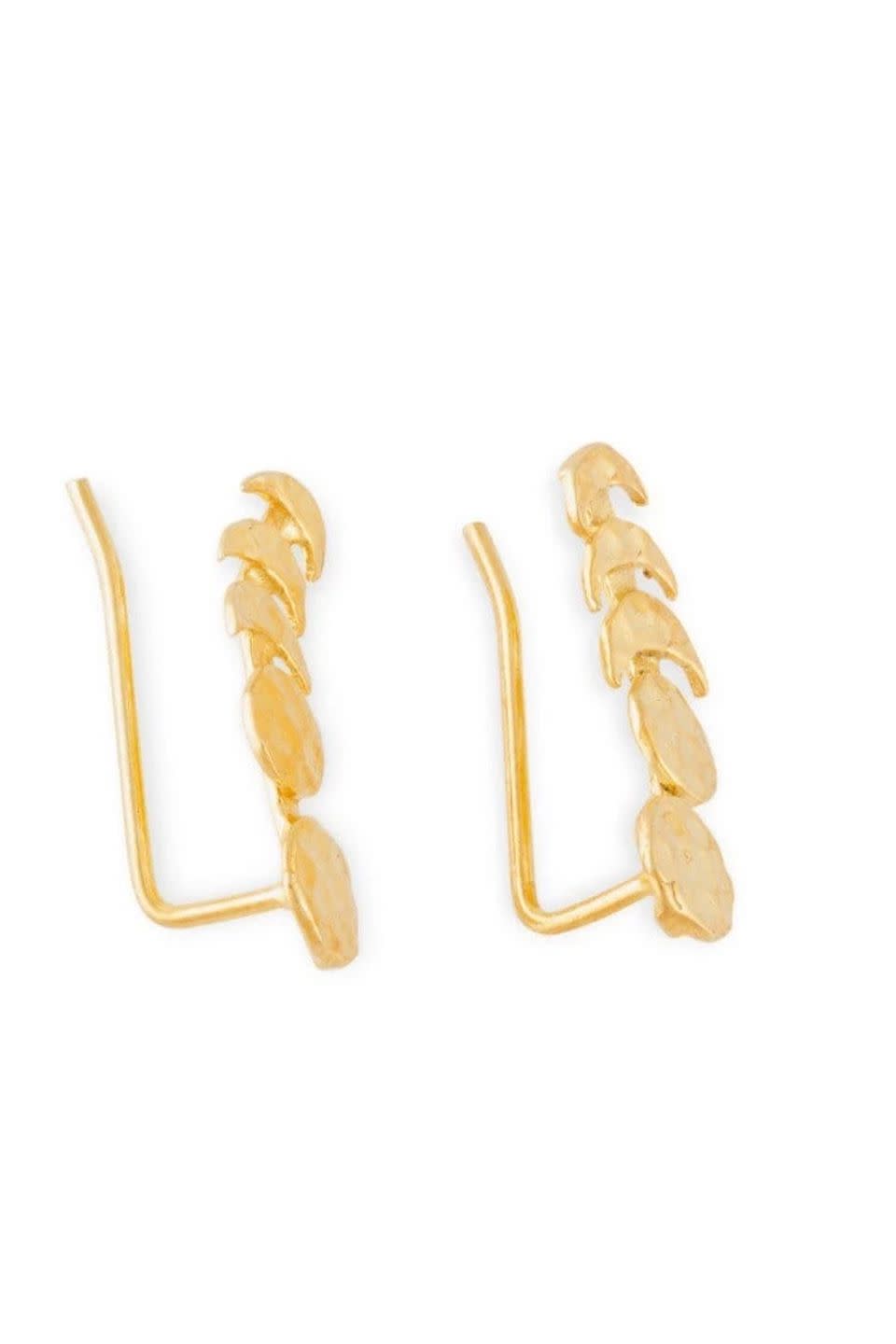 Moon Phases Ear Climbers Gold