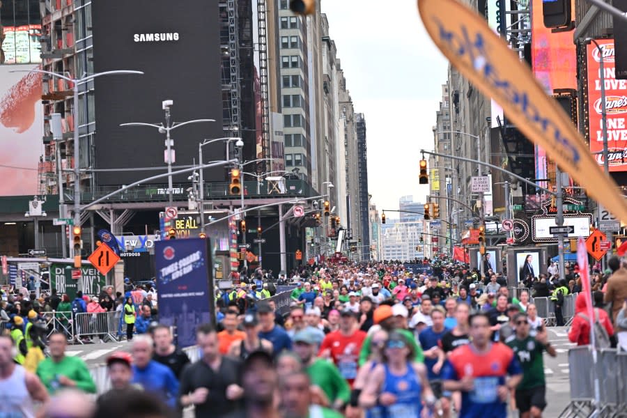 NEW YORK, NEW YORK – MARCH 17: The 2024 United Airlines NYC Half Marathon is held in New York City. The course starts in Brooklyn and ends in Central Park in Manhattan. (Photo by Roy Rochlin/New York Road Runners via Getty Images)