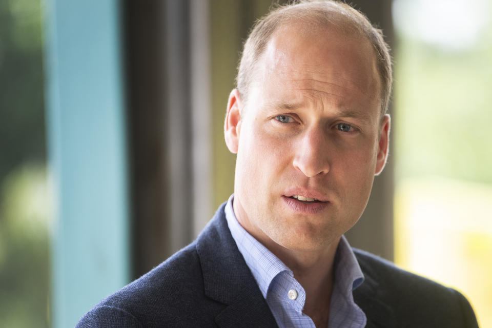 The Duke of Cambridge meets paramedic staff, maintaining social distancing, from the East of England Ambulance Service Trust during a visit to the Ambulance Station in King's Lynn, Norfolk.