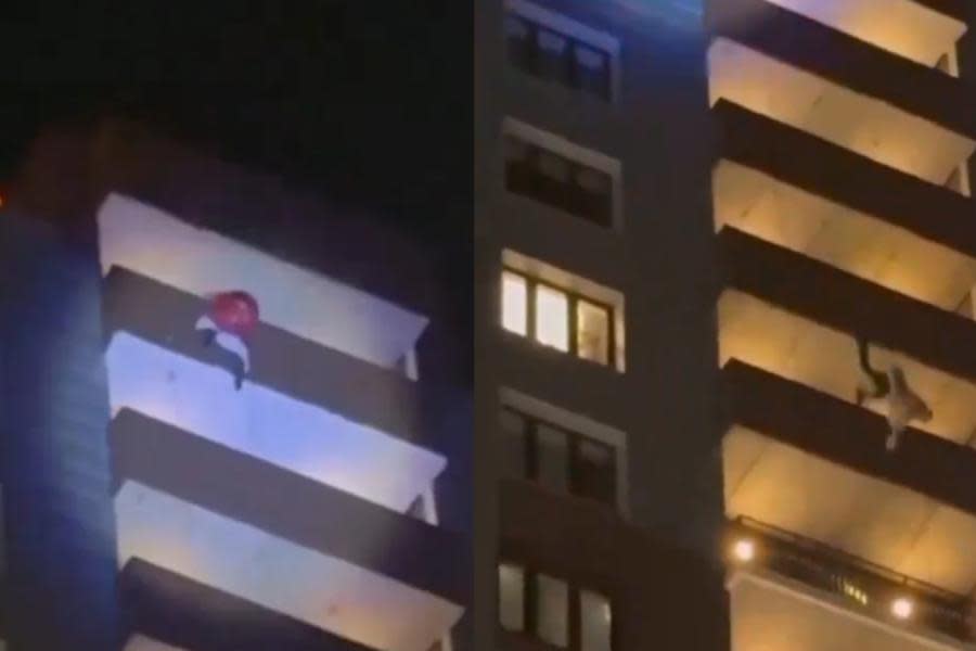 Hombre vestido de Santa Claus cae desde un piso 24 en pleno show frente a niños