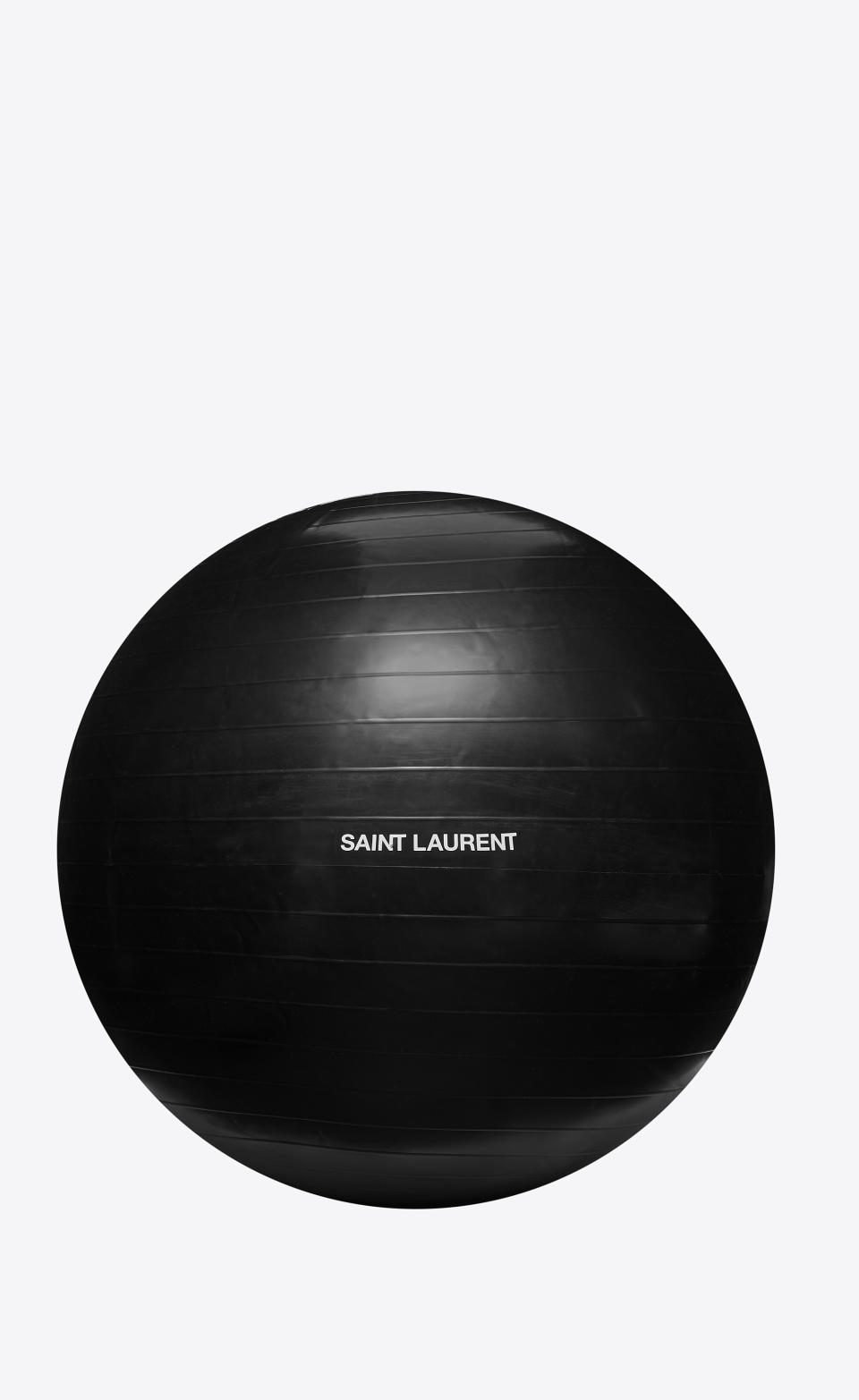 <p><a href="https://www.ysl.com/en-us/saint-laurent-yoga-ball-810057494.html?gclid=CjwKCAjws9ipBhB1EiwAccEi1DJx0PYOOSnMfhp4FEJijlVYDhLS12W2-SBcwOZDKLt9q9Xgin3vGxoCCb8QAvD_BwE&gclsrc=aw.ds" rel="nofollow noopener" target="_blank" data-ylk="slk:Shop Now;elm:context_link;itc:0;sec:content-canvas" class="link ">Shop Now</a></p><p>Yoga Ball</p><p>ysl.com</p><p>$60.00</p>