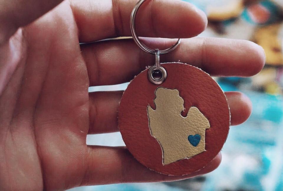 Leather keychains, like these made by Mend on the Move, will be the kinds of products the non-profit organization in Detroit will make with thousands of dollars in car seat leather donated Ford Motor Co. Sales of the leather goods benefit survivors of abuse.