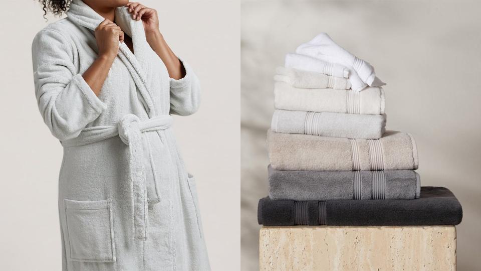 Upgrade your towels and robe with options from Parachute.