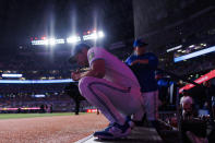Toronto Blue Jays pitcher Yusei Kikuchi prepares to take the mound for the team's baseball game against the Minnesota Twins on Friday, May 10, 2024, in Toronto. (Cole Burtson/The Canadian Press via AP)