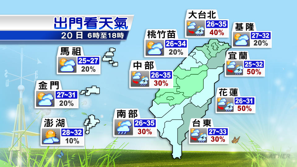 今日各地天氣一次看。（圖／TVBS）