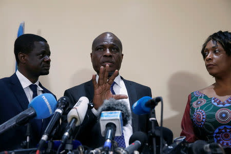 Martin Fayulu, Congolese joint opposition presidential candidate, speaks during a press conference in Kinshasa, Democratic Republic of Congo, January 8, 2019. REUTERS/Baz Ratner/Files