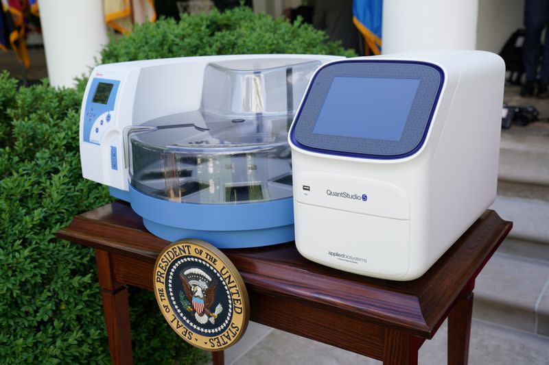 FILE PHOTO: U.S. President Donald Trump holds press briefing on coronavirus response at the White House in Washington