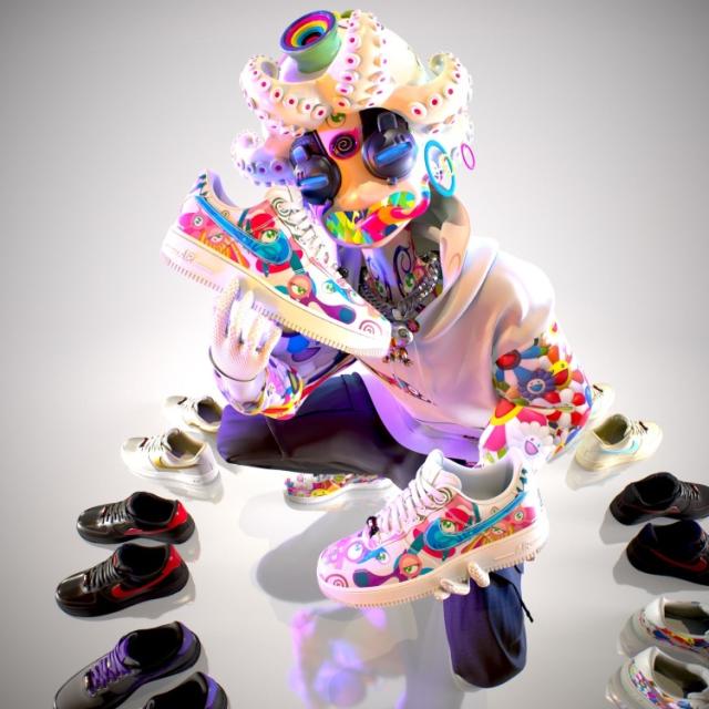 Takashi Murakami Air Force 1 Custom  Air force 1 custom, Nike air max,  Unique shoes