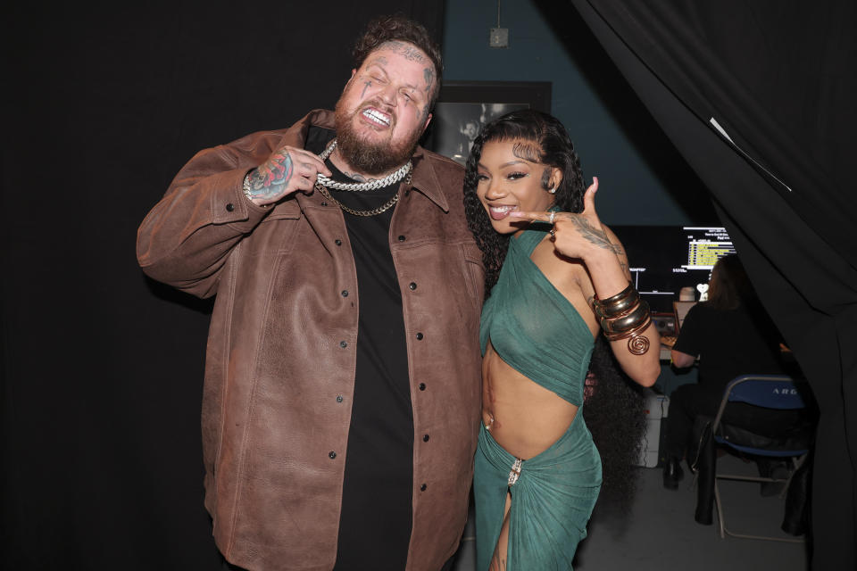 Jelly Roll and GloRilla at the 2024 iHeartRadio Music Awards held at the Dolby Theatre on April 1, 2024 in Los Angeles, California.