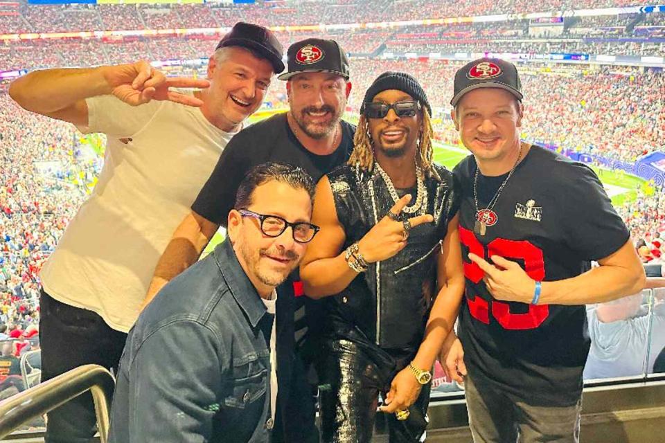 <p>Instagram</p> Jeremy Renner (right) and Lil Jon (second from right) at the Super Bowl in Las Vegas on Feb. 11, 2024