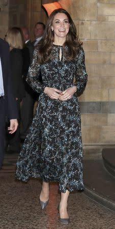 Britain's Catherine, Duchess of Cambridge arrives at the Natural History Museum to attend a children's tea party to celebrate Dippy the Diplodocus's time in Hintze Hall in London, Britain November 22, 2016. REUTERS/Yui Mok/Pool