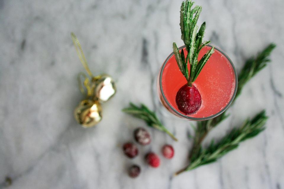 The holiday sunset fizz cocktail