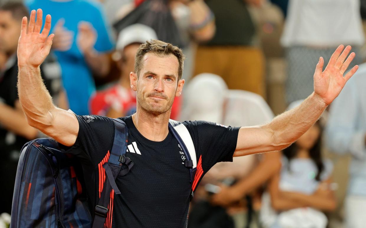 Andy Murray after his final competitive tennis match at the Paris Olympics