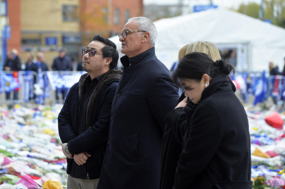 Claudio Ranieri paid his respects at the King Power Stadium on Thursday