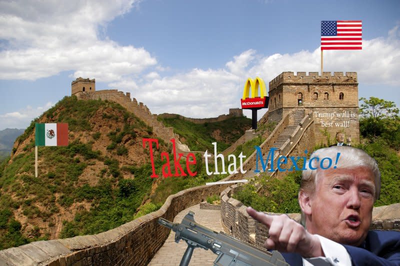 川普熱愛築牆，美國網友熱情KUSO（取自網路）