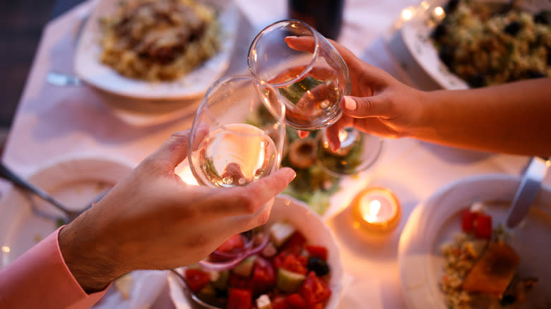 Wine cheers over dinner