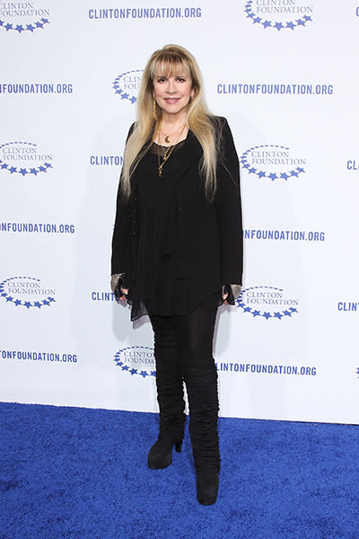 On the blue carpet at The Clinton Foundation's "A Decade of Difference" gala in 2011