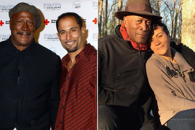 <p>Gregg DeGuire/WireImage ; Shannon Amos Instagram</p> John Amos with his son K.C. Amos in 2005. ; John Amos and his daughter Shannon Amos.