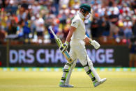 Cricket - Ashes test match - Australia v England - WACA Ground, Perth, Australia, December 17, 2017. Australia's captain Steve Smith after being given out LBW during the fourth day of the third Ashes cricket test match. REUTERS/David Gray