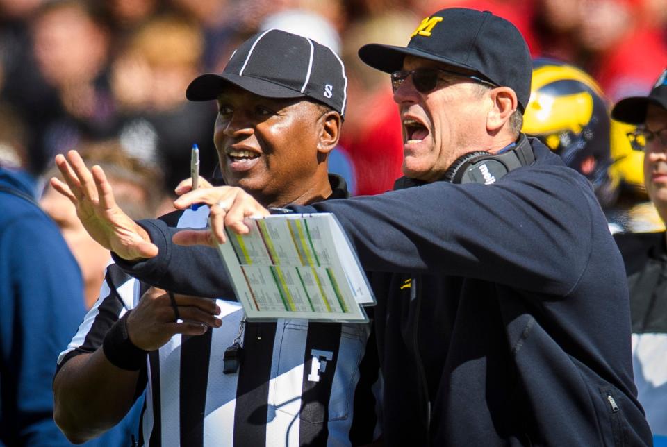 Michigan head coach Jim Harbaugh during the game vs. Indiana on Oct. 8, 2022 at Memorial Stadium.