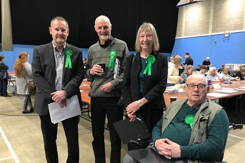 Green Party members at the count -Credit:LDRS
