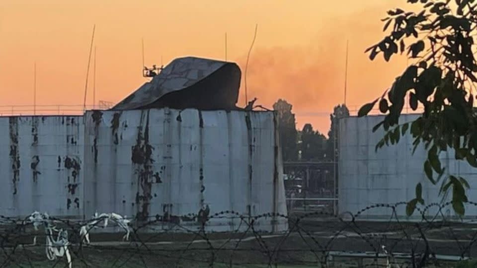 Russian drones attacked Ukraine's port infrastructure on the Danube river, targeting Ukrainian grain stocks and destroying storage hangars, the Ukrainian Army said. - Ukraine Operational Command South