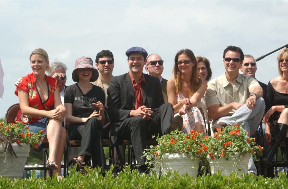 The cast members of Dawson's Creek gather at Riverfront Park on April 26, 2003 for a tribute to the television show, which had just wrapped up filming of its final season.