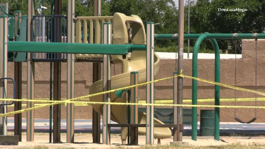 A young boy was found dead at a playground at Courson Park in Palmdale on May 22, 2024. (Don Luis Meza)