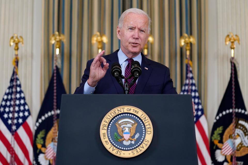 The "uncertainty and risk" around the debt ceiling is "going to harm American families and our economy,” President Joe Biden warns on Oct. 4, 2021. “Let us vote and end the mess.”