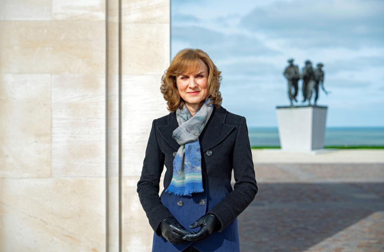 Fiona Bruce at the British Normandy Memorial