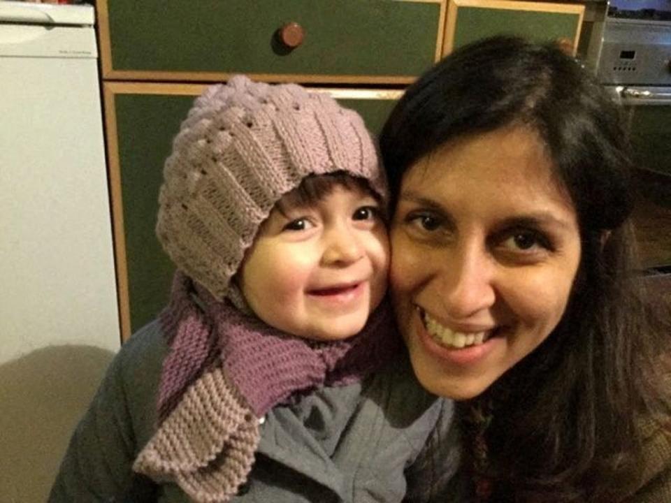 Nazanin Zaghari-Ratcliffe and her daughter Gabriella pose for a photo in London in February 2016. (via REUTERS)