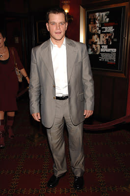 Matt Damon at the New York premiere of Warner Bros. Pictures' The Departed