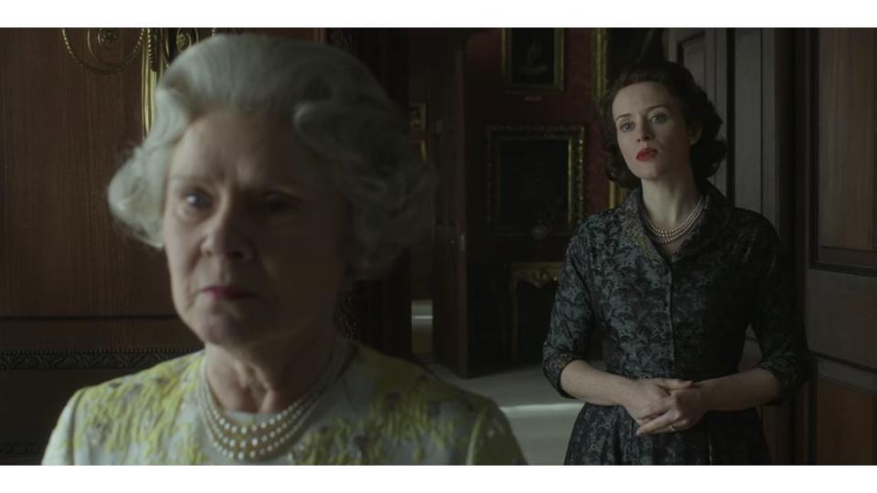Claire Foy and Imelda Staunton in the final episode of "The Crown."
