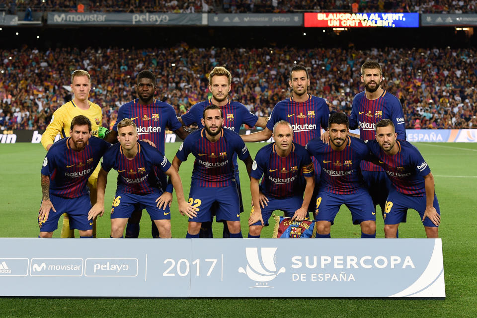 Le premier 11 barcelonais de la saison 2017-2018 (AFP).