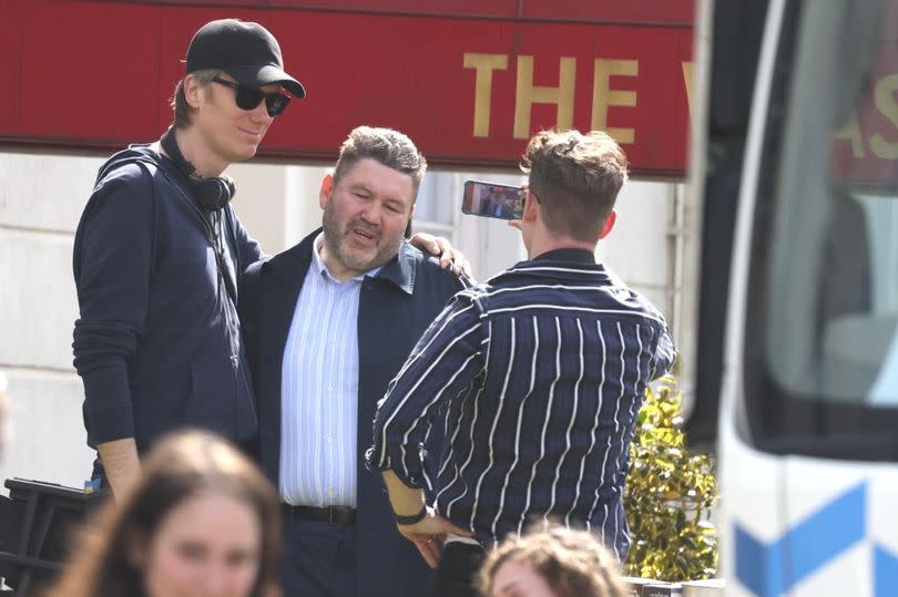 An eyewitness said: "Outlaws being filmed in Clifton Bristol, Stephen Merchant outside for a brief moment" -Credit:Paul Gillis