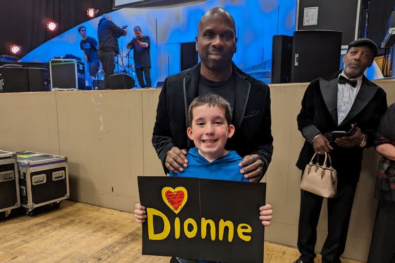 Jake Walker pictured with film producer Dave Wooley after the concert