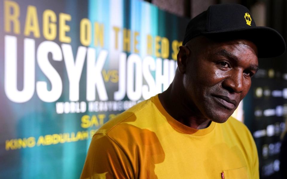 Evander Holyfield during a press conference at the Shangri-La Hotel in Jeddah - PA