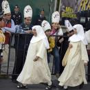 Nuns and well-wishers arrive to greet the Pope in Mexico City, on February 12, 2016