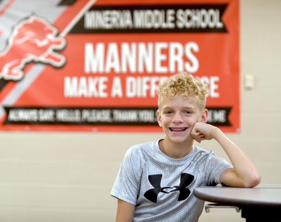 Brady First, a student at Minerva Middle School, is a Canton Repository Synchrony Financial Kid of Character for November.  Wednesday,  November 16, 2022.