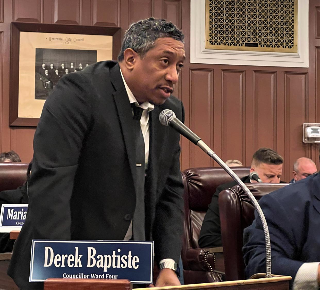 City Councilor Derek Baptiste made the motion for the group's special recognition.