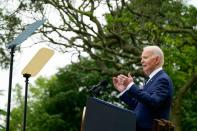 U.S. President Joe Biden speaks during an event regarding new tariffs targeting various Chinese exports, in Washington