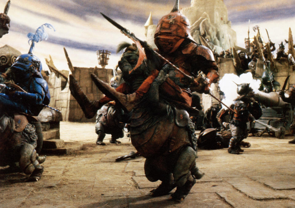 The Goblin Knights ride in a scene from Jim Henson's Labyrinth (Photo: TriStar Pictures/courtesy Everett Collection)