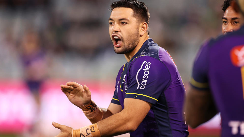 Brandon Smith is confirmed to be leaving the Melbourne Storm once the 2022 season as been completed. (Photo by Mark Kolbe/Getty Images)