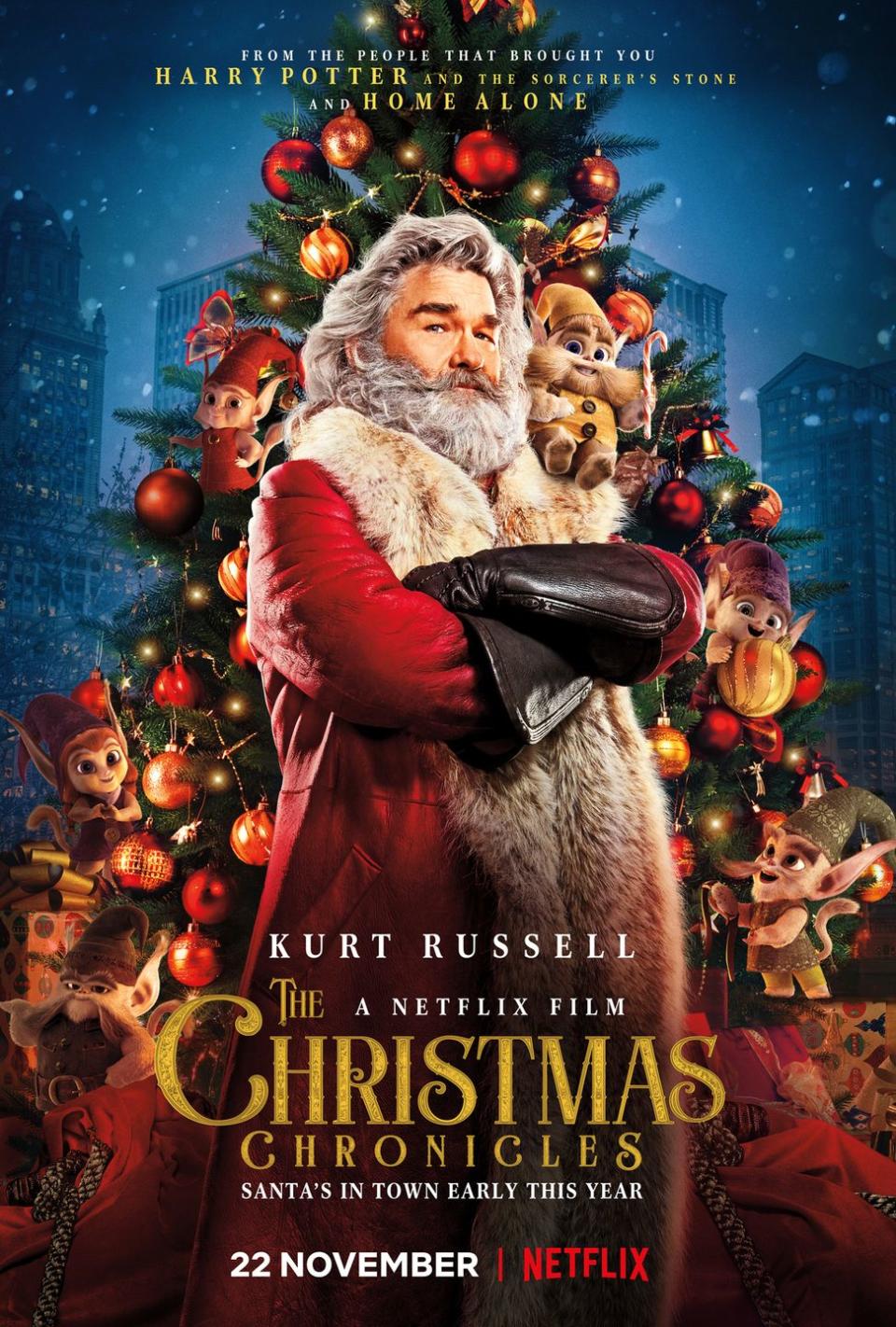 <p>Starring Kurt Russell as Santa Claus, this jolly Netflix original film follows two kids who encounter Santa in their own home — and find themselves on a magical adventure to help him save Christmas. If you're a fan, add <em><a href="https://www.netflix.com/title/80988988" rel="nofollow noopener" target="_blank" data-ylk="slk:The Christmas Chronicles: Part Two;elm:context_link;itc:0;sec:content-canvas" class="link ">The Christmas Chronicles: Part Two</a> </em>to your watchlist, as well.</p><p><a class="link " href="https://www.netflix.com/title/80199682" rel="nofollow noopener" target="_blank" data-ylk="slk:WATCH NOW;elm:context_link;itc:0;sec:content-canvas">WATCH NOW</a> </p>