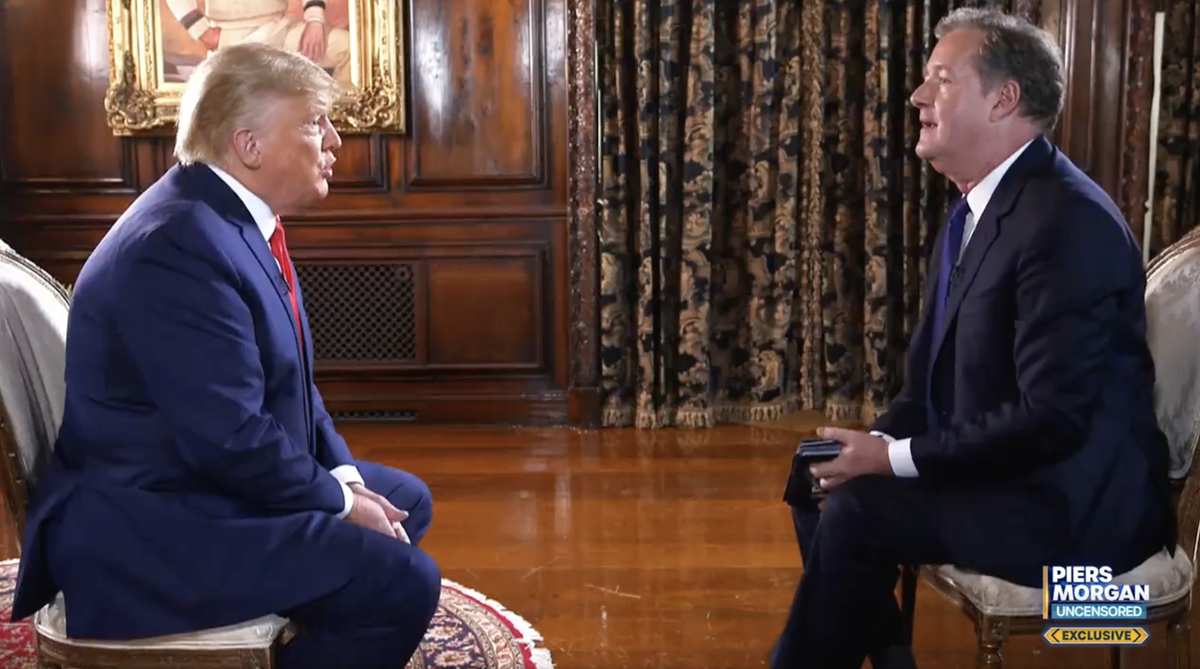 Donald Trump during his interview with Piers Morgan for ‘Uncensored’ (Piers Morgan Uncensored / Talk TV)