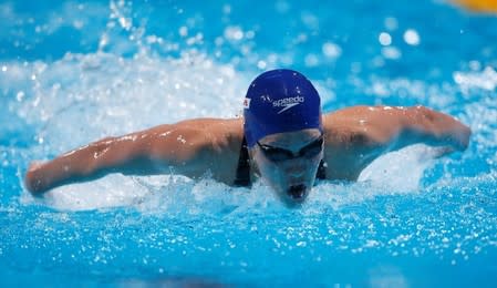 Jemma Lowe of Britain competes in women's 200m butterfly heats during the World Swimming Championships at the Sant Jordi arena in Barcelona July 31, 2013. REUTERS/Albert Gea