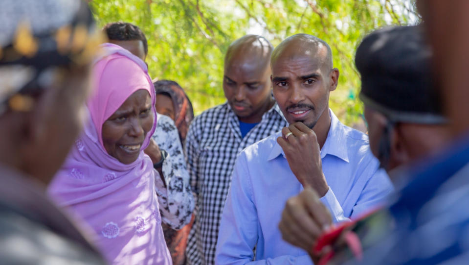 Mo Farah with his family in Somaliland in “The Real Mo Farah” - Credit: Courtesy of Red Bull Studios
