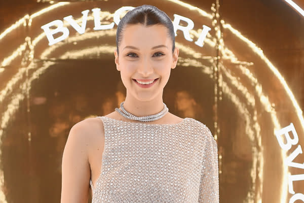 You have to see the back of Bella Hadid’s silver mini dress