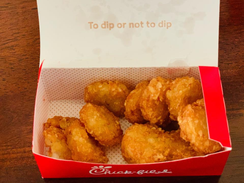 chick fil a hash brown in box